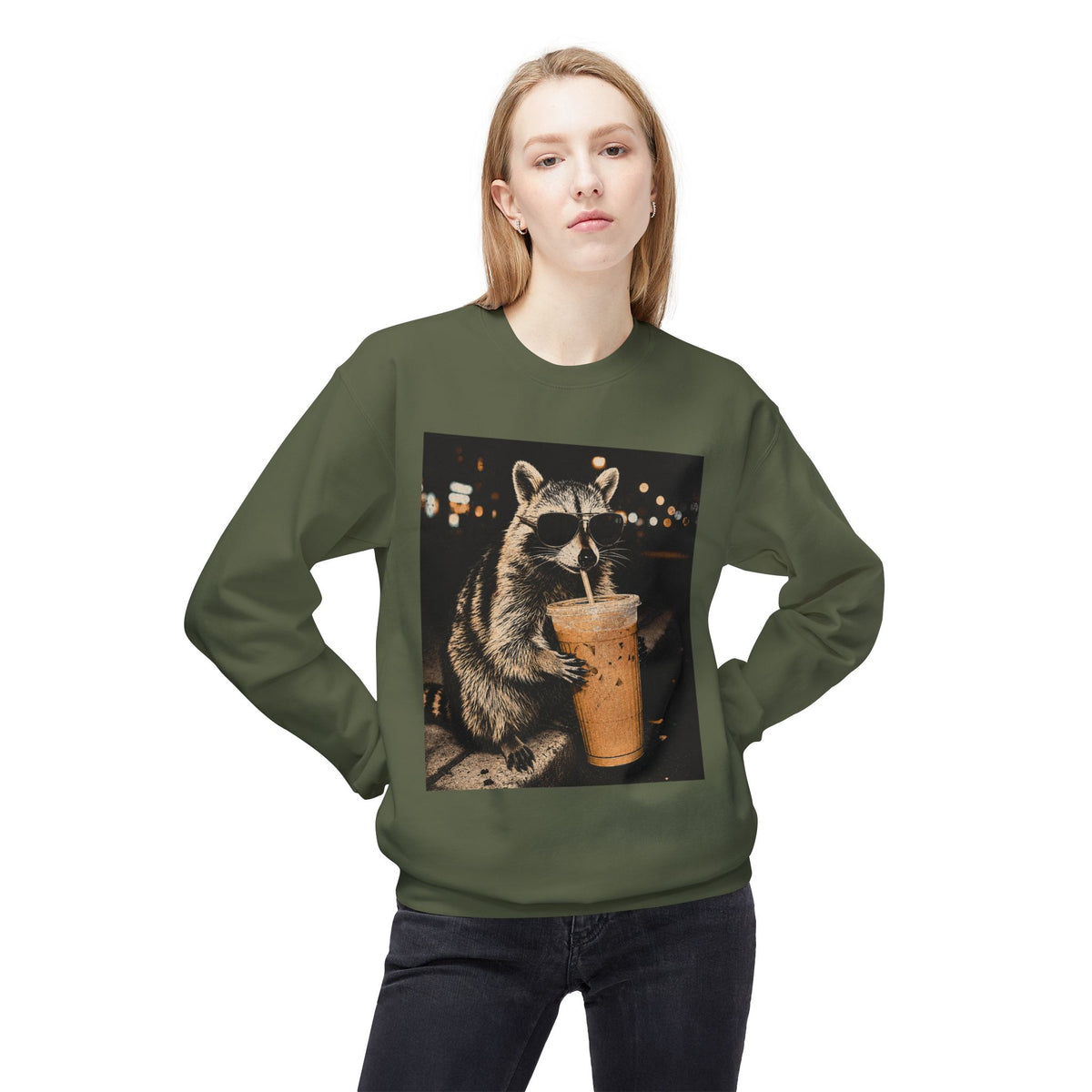 Racoon Iced CoffeeSweatshirt
