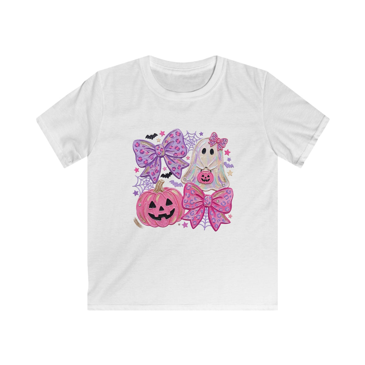 Kids Halloween pink bows Tee
